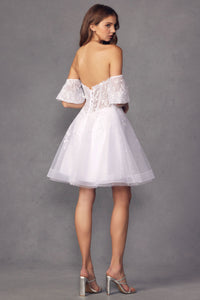 La Merchandise LAT909 Sweetheart Embroidered Homecoming Dress - - LA Merchandise