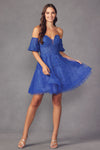Load image into Gallery viewer, La Merchandise LAT909 Sweetheart Embroidered Homecoming Dress - ROYAL BLUE - LA Merchandise