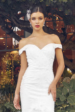 Load image into Gallery viewer, La Merchandise LAXC1106B Off Shoulder Feather Long Bridal White Dress - - Dress LA Merchandise