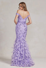 Load image into Gallery viewer, La Merchandise LAXC1106 Off Shoulder Mermaid Feather Prom Gown - - Dress LA Merchandise