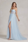 Load image into Gallery viewer, La Merchandise LAXJ1089 Open Back Tulle Prom Floral A-line Formal Gown - - LA Merchandise