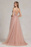 Load image into Gallery viewer, La Merchandise LAXJ1089 Open Back Tulle Prom Floral A-line Formal Gown - - LA Merchandise