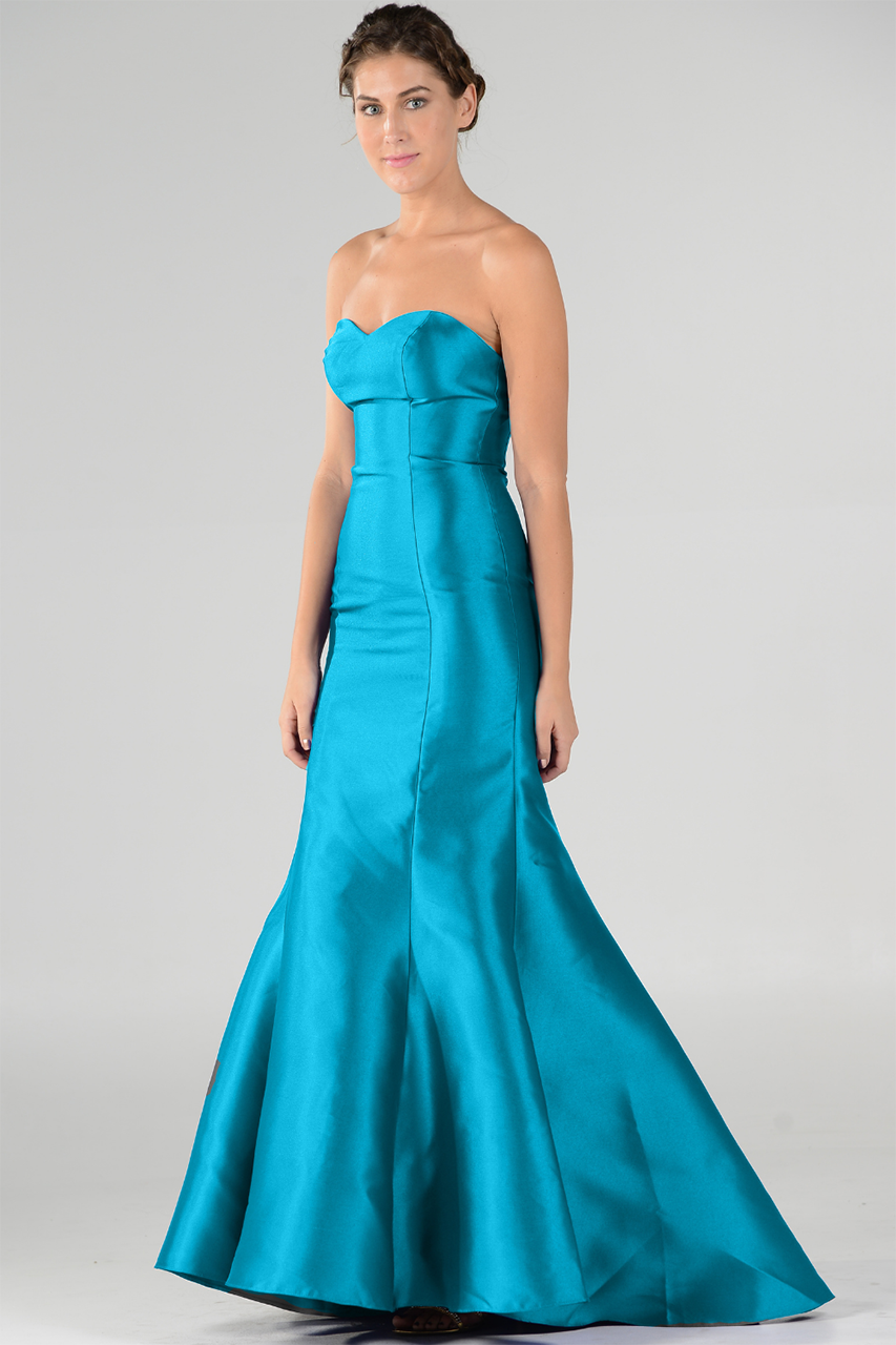 La Merchandise LAY7674 Turquoise Strapless Mermaid Long Prom Dress - Turquoise - LA Merchandise