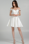 Load image into Gallery viewer, La Merchandise LAY7948 Simple Off Shoulders Mikado Short Prom Dress - Off White - LAY