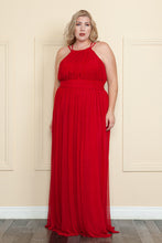 Load image into Gallery viewer, La Merchandise LAY8396 Halter Plus Size Ruched Bridesmaids Long Dress - - LA Merchandise