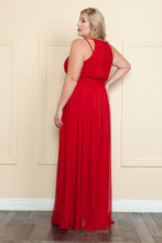 Load image into Gallery viewer, La Merchandise LAY8396 Halter Plus Size Ruched Bridesmaids Long Dress - - LA Merchandise