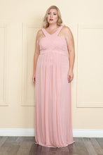 Load image into Gallery viewer, La Merchandise LAY8554 Bridesmaid Plus Size Long Chiffon Evening Dress - - LA Merchandise