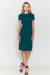 Load image into Gallery viewer, La Merchandise LAY8774 Simple Short Cap Sleeve Mother of Bride Dress - EMERALD GREEN - LA Merchandise