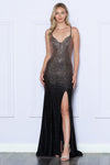 Load image into Gallery viewer, La Merchandise LAY8892 Sexy Open Back Bodycon Prom Dress with Slit - BLACK ROSEGOLD - LA Merchandise