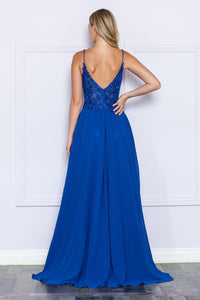 La Merchandise LAY9366 Lace Applique A-line Chiffon Formal Dress - - LA Merchandise