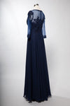 Load image into Gallery viewer, LAHM2723JP Wholesale Plus Size A-Line Mother of the Bride Evening Gown with Illusion Lace &amp; 3/4 Sleeves - - Mother of the Bride Dress LAH