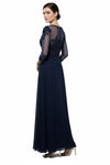 Load image into Gallery viewer, LAHM2723J Wholesale Mother of the Bride A-Line Illusion Lace Gown with 3/4 Sleeves Long Dress - - Mother of the Bride Dress LAH