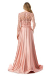 Load image into Gallery viewer, LAHM2734F Wholesale Beaded Lace A-Line Evening Gown Illusion 3/4 Sleeve Mother of the Bride Dress - - Mother of the Bride Dress LAH