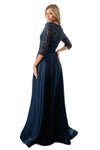 Load image into Gallery viewer, LAHM2734F Wholesale Beaded Lace A-Line Evening Gown Illusion 3/4 Sleeve Mother of the Bride Dress - - Mother of the Bride Dress LAH