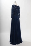 Load image into Gallery viewer, LAHM2758Q Wholesale Long Sleeve Lace A-Line V-Neck Beaded Bodice Mother of the Bride Gown