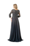 Load image into Gallery viewer, LAHM2758Q Wholesale Long Sleeve Lace A-Line V-Neck Beaded Bodice Mother of the Bride Gown