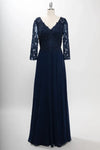 Load image into Gallery viewer, LAHM2758Q Wholesale Long Sleeve Lace A-Line V-Neck Beaded Bodice Mother of the Bride Gown