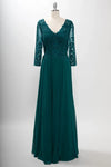 Load image into Gallery viewer, LAHM2758Q Wholesale Long Sleeve Lace A-Line V-Neck Beaded Bodice Mother of the Bride Gown