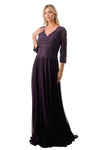 Load image into Gallery viewer, LAHM2758Q Wholesale Long Sleeve Lace A-Line V-Neck Beaded Bodice Mother of the Bride Gown