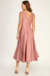 Load image into Gallery viewer, LAF3131 Wholesale Satin Surplice V-Neck A-Line Dress Sleeveless Fit-and-Flare Semi-Formal Dress
