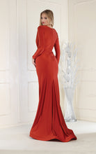Load image into Gallery viewer, LA Merchandise LA1530 V Neck Long Sleeve Formal Evening Dress