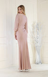 Load image into Gallery viewer, LA1831 Wholesale Satin V-Neck Wrap Gown with 3/4 Sleeves Mother of the Bride Evening Dress - - Mother of the Bride Dress LA Merchandise