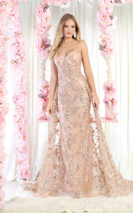 Red Carpet Stunning Lace Gown - LA1837 - ROSEGOLD - LA Merchandise