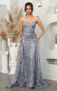 Red Carpet Stunning Lace Gown - LA1837 - DUSTY BLUE - LA Merchandise
