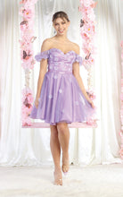 Load image into Gallery viewer, LA Merchandise LA1934 Off Shoulder 3D Floral Homecoming Dress