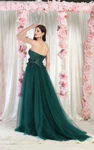 LA Merchandise LA1961 Strapless Prom Gown with Detachable Sleeves