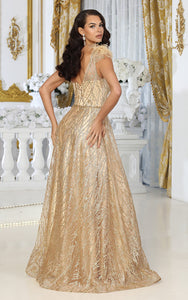 LA Merchandise LA2024 One Shoulder Glitter Special Occasion Gown