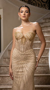 Load image into Gallery viewer, Wholesale Strapless Sequin Corset Evening Gown Formal Prom Dress By LA2195