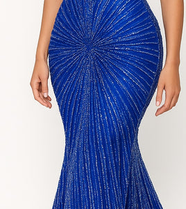 Wholesale Strapless Sequin Corset Evening Gown Formal Prom Dress By LA2195