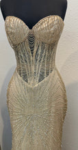 Load image into Gallery viewer, Wholesale Strapless Sequin Corset Evening Gown Formal Prom Dress By LA2195