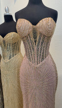 Load image into Gallery viewer, Wholesale Strapless Sequin Corset Evening Gown Formal Prom Dress By LA2195