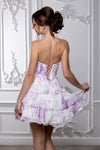Load image into Gallery viewer, LA Merchandise LA2215 Tier Sweetheart Short Cocktail Dress Floral Print HOCO Party Dress