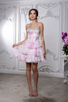 Load image into Gallery viewer, LA Merchandise LA2215 Tier Sweetheart Short Cocktail Dress Floral Print HOCO Party Dress