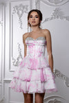 Load image into Gallery viewer, LA Merchandise LA2215 Tier Sweetheart Short Cocktail Dress Floral Print HOCO Party Dress