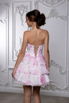 Load image into Gallery viewer, LA Merchandise LA2215 Tier Sweetheart Short Cocktail Dress Floral Print HOCO Party Dress