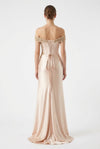 Load image into Gallery viewer, LA2258 Wholesale Off-Shoulder Beaded Lace Mermaid Evening Gown with Corset Back Ruched Satin Dress - - Long Prom Dress LA MERCHANDISE