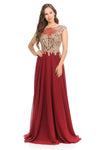 Load image into Gallery viewer, Modern Mother Of The Bride Dress - LN8123 - BURGUNDY - LA Merchandise