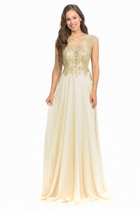 Modern Mother Of The Bride Dress - LN8123 - CHAMPAGNE - LA Merchandise