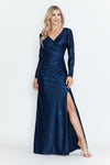 Load image into Gallery viewer, Wholesale Mother Of The Bride Dress V-Neck Long Formal Gown By LAF5323 - NAVY BLUE - Dress LAF