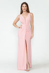 Load image into Gallery viewer, Wholesale Red Carpet Dress Ruched High Slit Mermaid Gown By LAF5308 - PINK BLUSH - Dress LAF