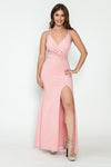 Load image into Gallery viewer, Wholesale Formal Dress High Slit Ruched Fitted Evening Gown By LAF5310