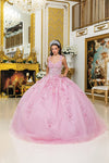 Load image into Gallery viewer, LA Merchandise LAQ1948 Princess Pink Ball Gown Quinceañera Dress 3D Floral Appliqué Beaded