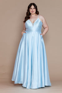 Plus Size Bridesmaids Dresses -LAYW1070 - LIGHT BLUE - LA Merchandise