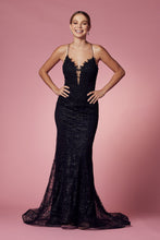 Load image into Gallery viewer, LA Merchandise LAXR282-1 Exposed Lace up Back Mermaid Evening Dress - BLACK - Dress LA Merchandise