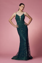 Load image into Gallery viewer, LA Merchandise LAXR282-1 Exposed Lace up Back Mermaid Evening Dress - GREEN - Dress LA Merchandise