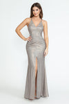 Load image into Gallery viewer, Wholesale Evening Long Dress V-Neck Pleated Formal Gown By LAF5302 - ROSE GOLD - Dress LAF